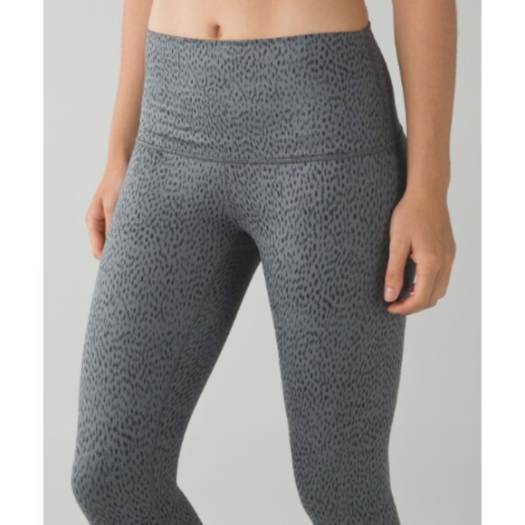Lululemon Dottie Dash Wunder Under Legging Roll Down Fold Over 8-10 Full Length - Picture 1 of 12